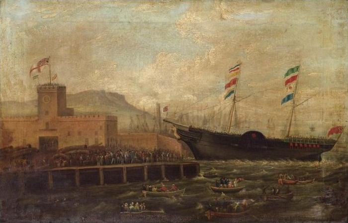Launch of the Steamship Aurora from Belfast Harbour, Hugh Carroll Frazer